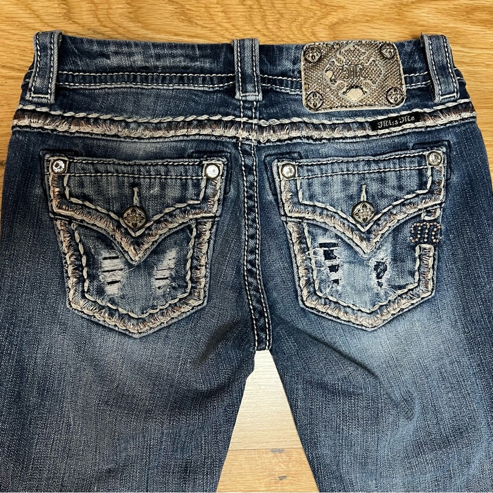 Miss Me Women's Boot Cut Jeans - Dark Blue size 25